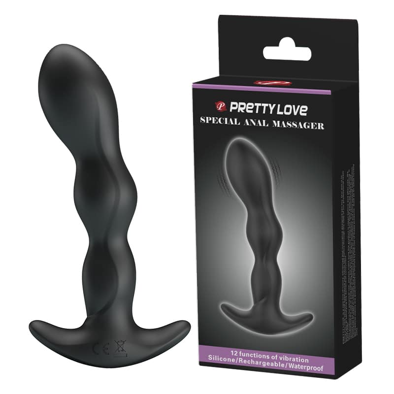 Анальный длинный вибромассажер — цепочка Baile PrettyLove Special Anal Massager